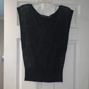 WHBM Sheer Sleeveless Black Sweater Top Size XS